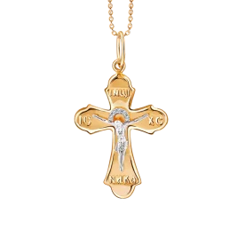 Крест из золота с фианитом