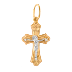Крест из золота с фианитом
