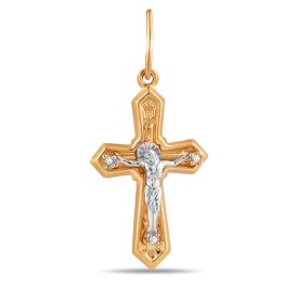 Крест из золота с фианитом