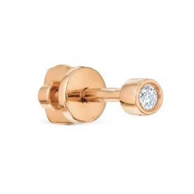 Золотая серьга пусет (гвоздик) с фианитом