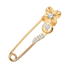 Булавка из золота с фианитом