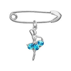 Булавка из серебра с фианитом