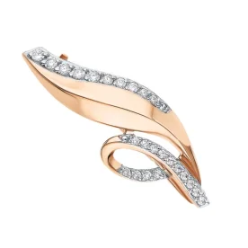 Брошь из золота с фианитом