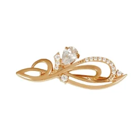 Брошь из золота с фианитом