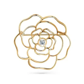 Брошь из золота с фианитом