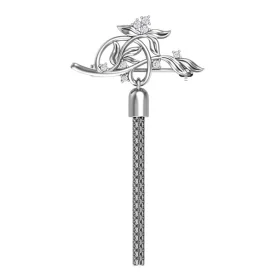 Брошь из серебра с фианитом