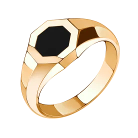 Печатка из золота с эмалью