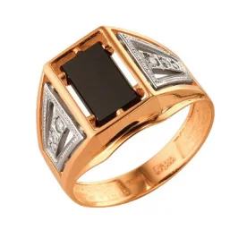 Печатка из золота с ониксом