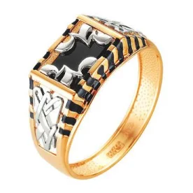 Печатка из золота с ониксом