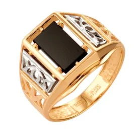 Печатка из золота с ониксом