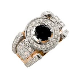 Печатка из золота с фианитом