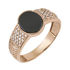 Печатка из золота с фианитом