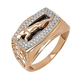 Печатка из золота с фианитом