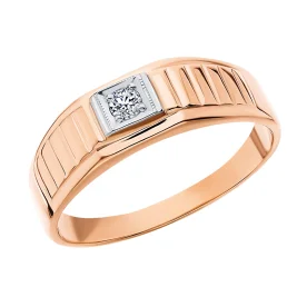 Печатка из золота с фианитом