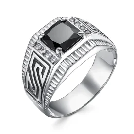 Печатка из серебра с фианитом