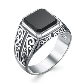 Печатка из серебра с фианитом