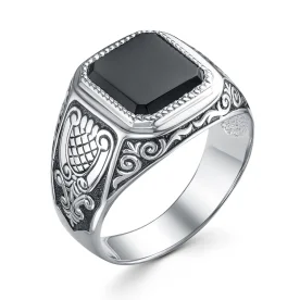 Печатка из серебра с фианитом