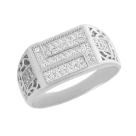 Печатка из серебра с фианитом