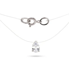 Подвеска на леске из серебра с фианитом