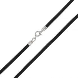 Шнурок из серебра с кожей