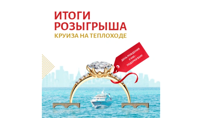 Итоги розыгрыша СУПЕР ПРИЗА Круиз по рекам России.