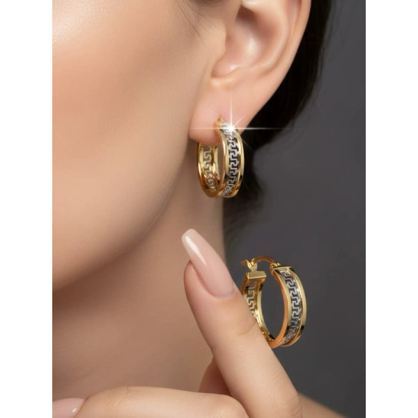 Серьги кольца золотые 585 пробы