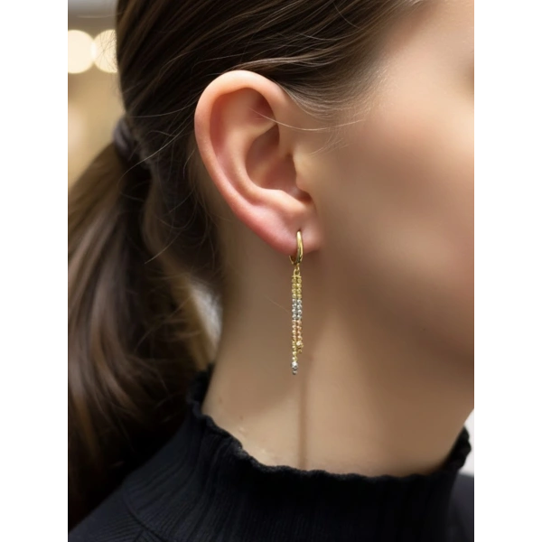 Серьги длинные из золота