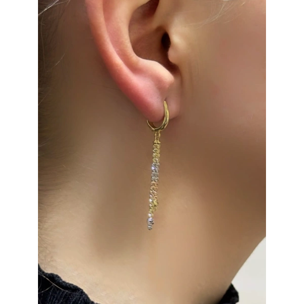 Серьги длинные из золота