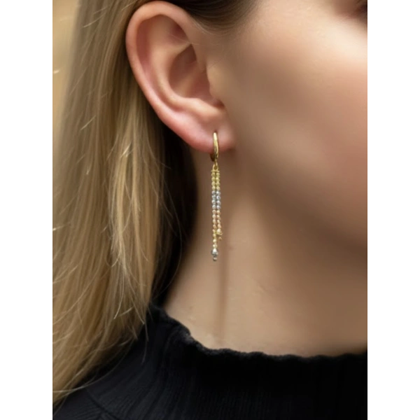 Серьги длинные из золота
